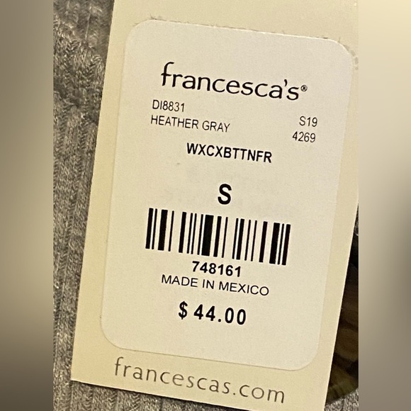 Nwt alya Sz-S Aline Gray Ribbed Tee-Shirt Dress Simplicity w/Eight Faux Buttons - Picture 16 of 16